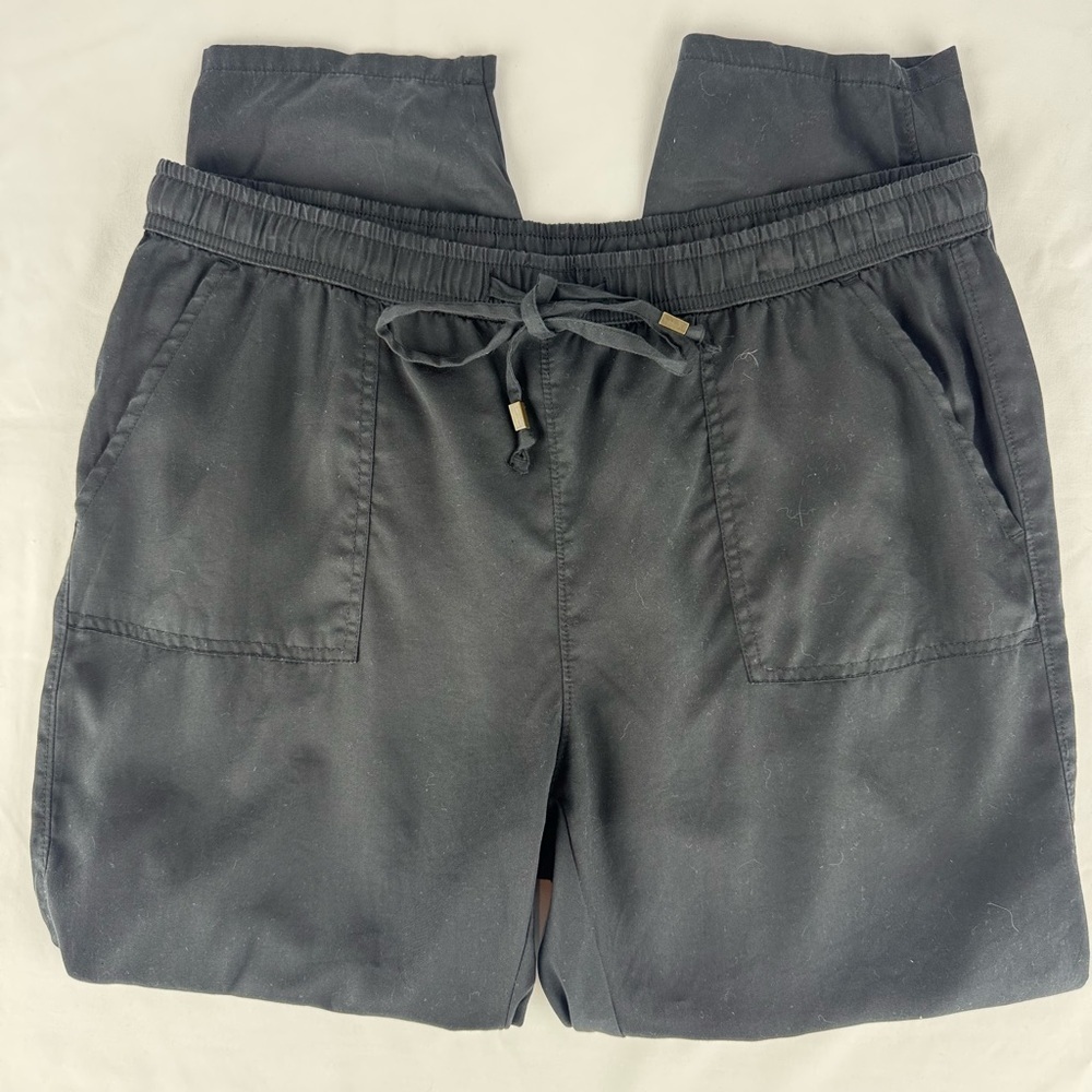 Time and Tru Black Casual Stretchy Waist Pants with Pockets - Picture 1 of 5